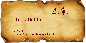 Liszt Hella névjegykártya